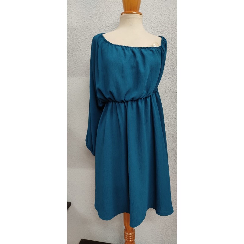 VESTIDO MAX TONO AZUL PETRÓLEO