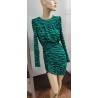 VESTIDO CEBRA VERDE Y NEGRO 2160