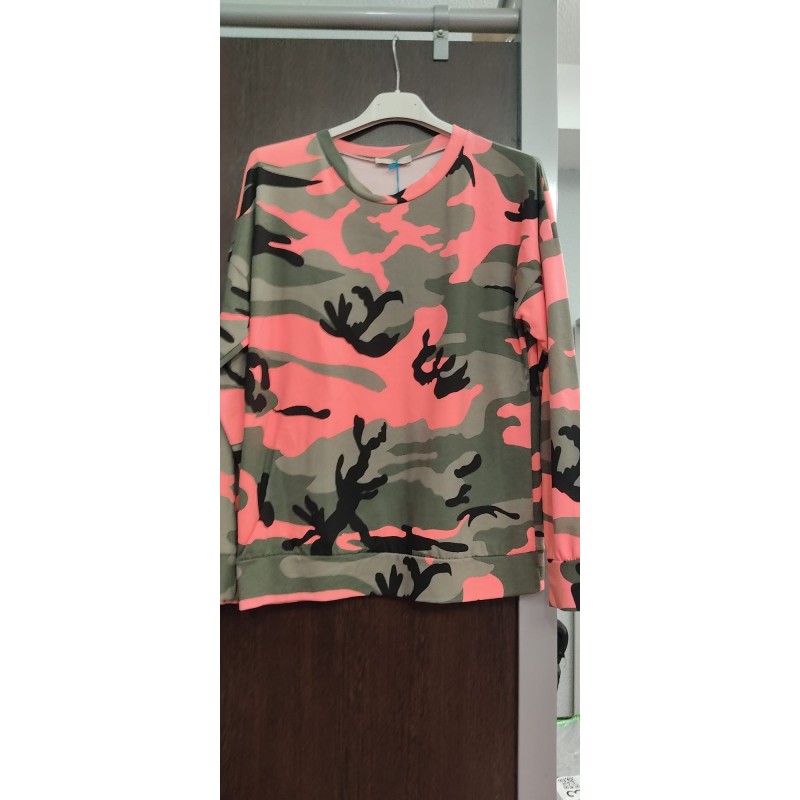 SUDADERA CAMUFLAJE ROSA