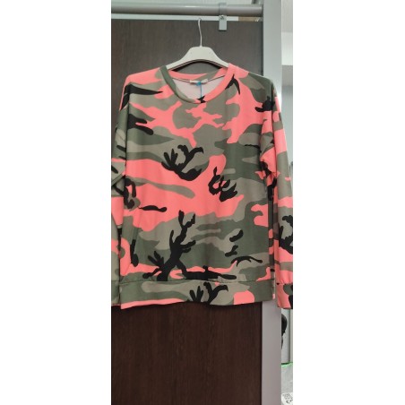 SUDADERA CAMUFLAJE ROSA