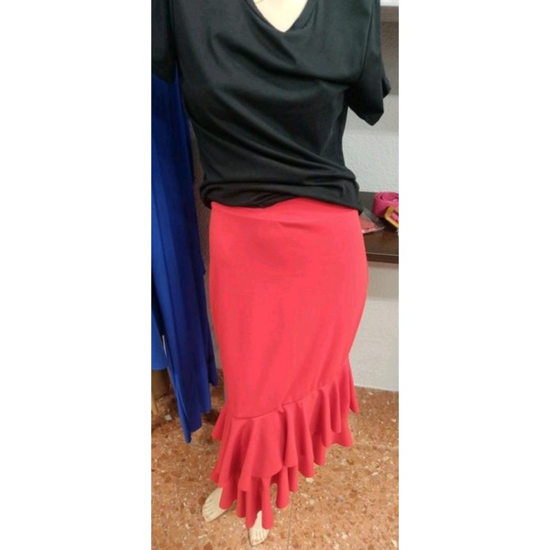 FALDA TUBO VOLANTE ROJA