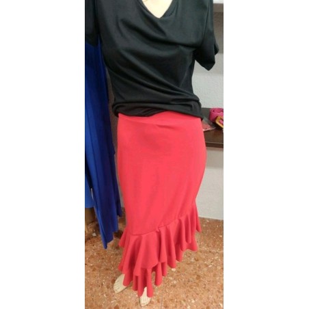 FALDA TUBO VOLANTE ROJA