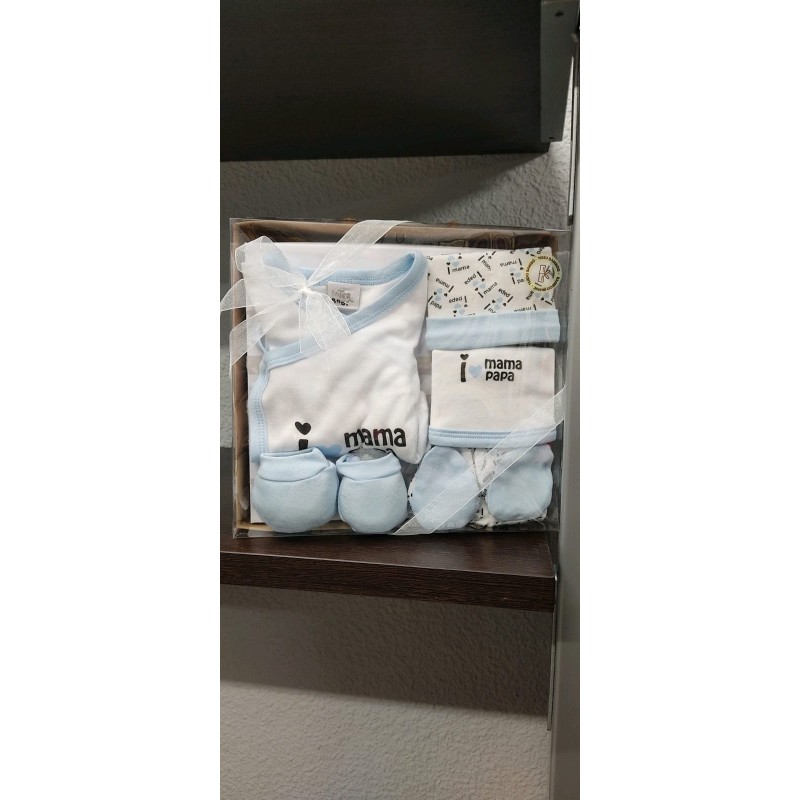 SET REGALO BEBE RECIEN NACIDO I LOVE MAMA