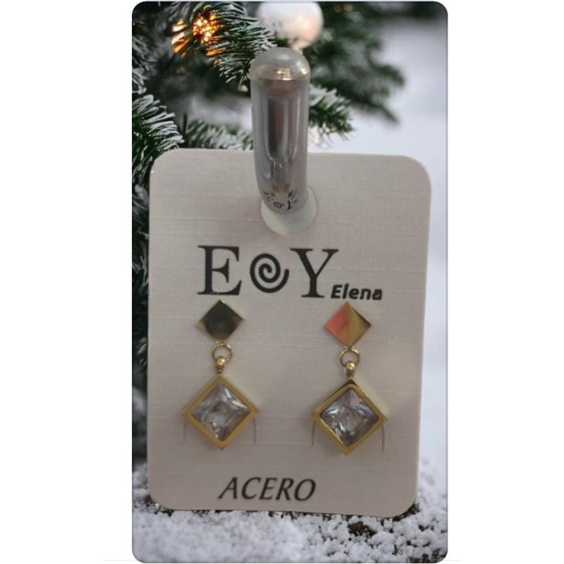 PENDIENTES ROMBO PIEDRA